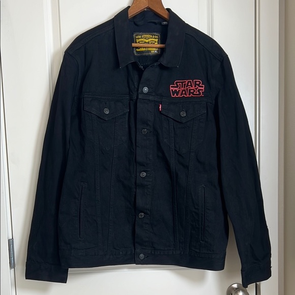 Levis x Star Wars Darth Vader Denim Jean Jacket Black Trucker Mens XL - Picture 1 of 7